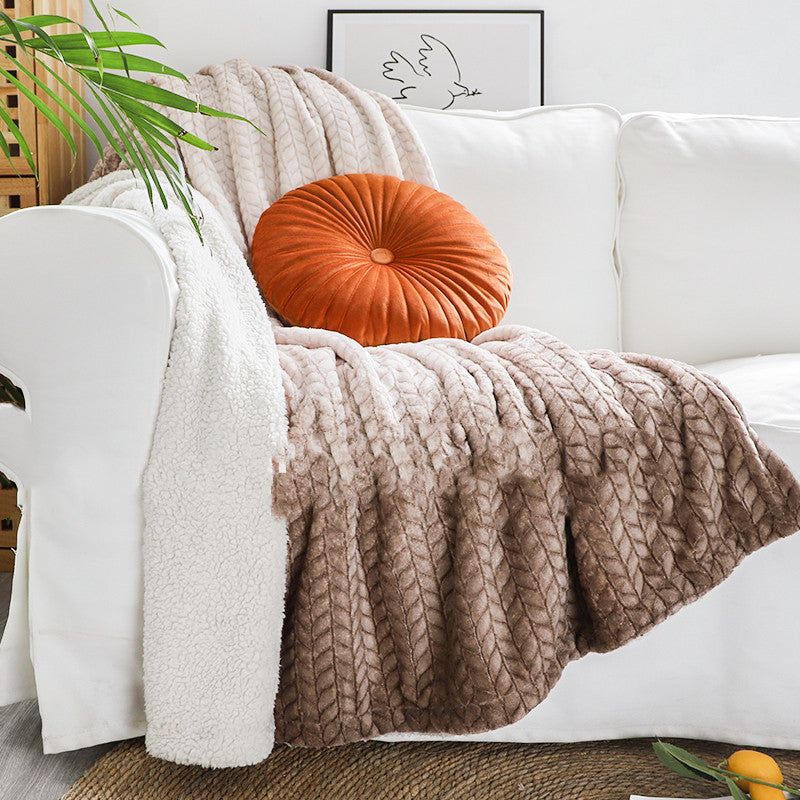 KTX-292243 Thickened Lamb Wool Knee Shawl Cover in Multiple Colors and Gradient Styles