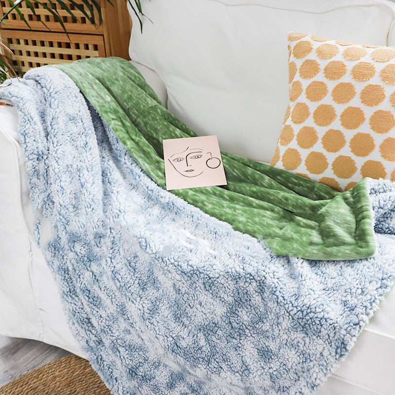 KTX-292243 Thickened Lamb Wool Knee Shawl Cover in Multiple Colors and Gradient Styles