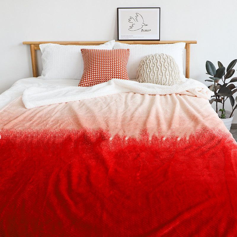 KTX-292243 Thickened Lamb Wool Knee Shawl Cover in Multiple Colors and Gradient Styles