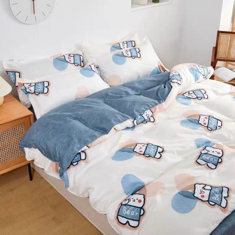 KTX-292563 Aloe Cotton Four-Piece Microfiber Bedding Set for Various Bed Sizes