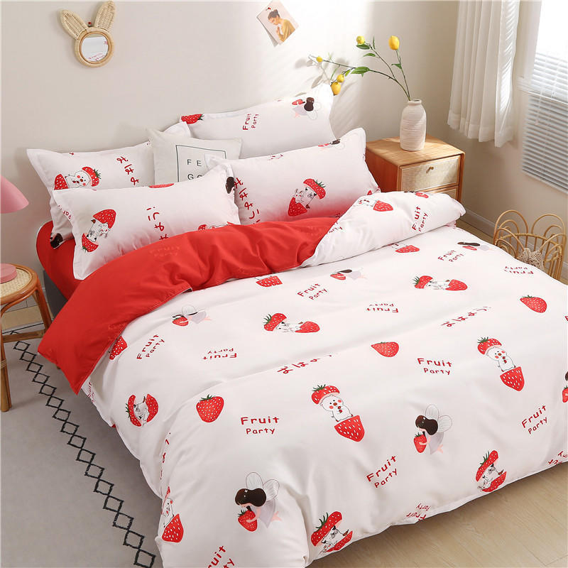 KTX-292563 Aloe Cotton Four-Piece Microfiber Bedding Set for Various Bed Sizes