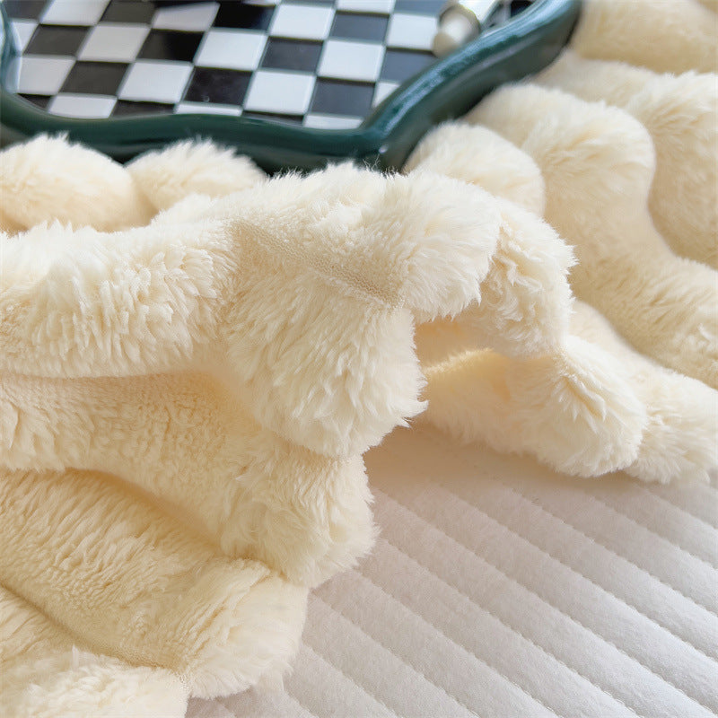 KTX-294547 Double-Sided Velvet Rabbit Fur Air Conditioning Blanket - Multiple Sizes Available