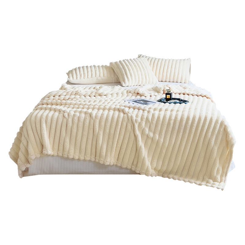 KTX-294547 Double-Sided Velvet Rabbit Fur Air Conditioning Blanket - Multiple Sizes Available
