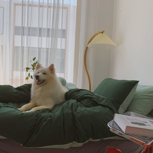 KTX-296787 Cotton Knitted Bed Sheet Set in Vibrant Colors - Multiple Sizes Available