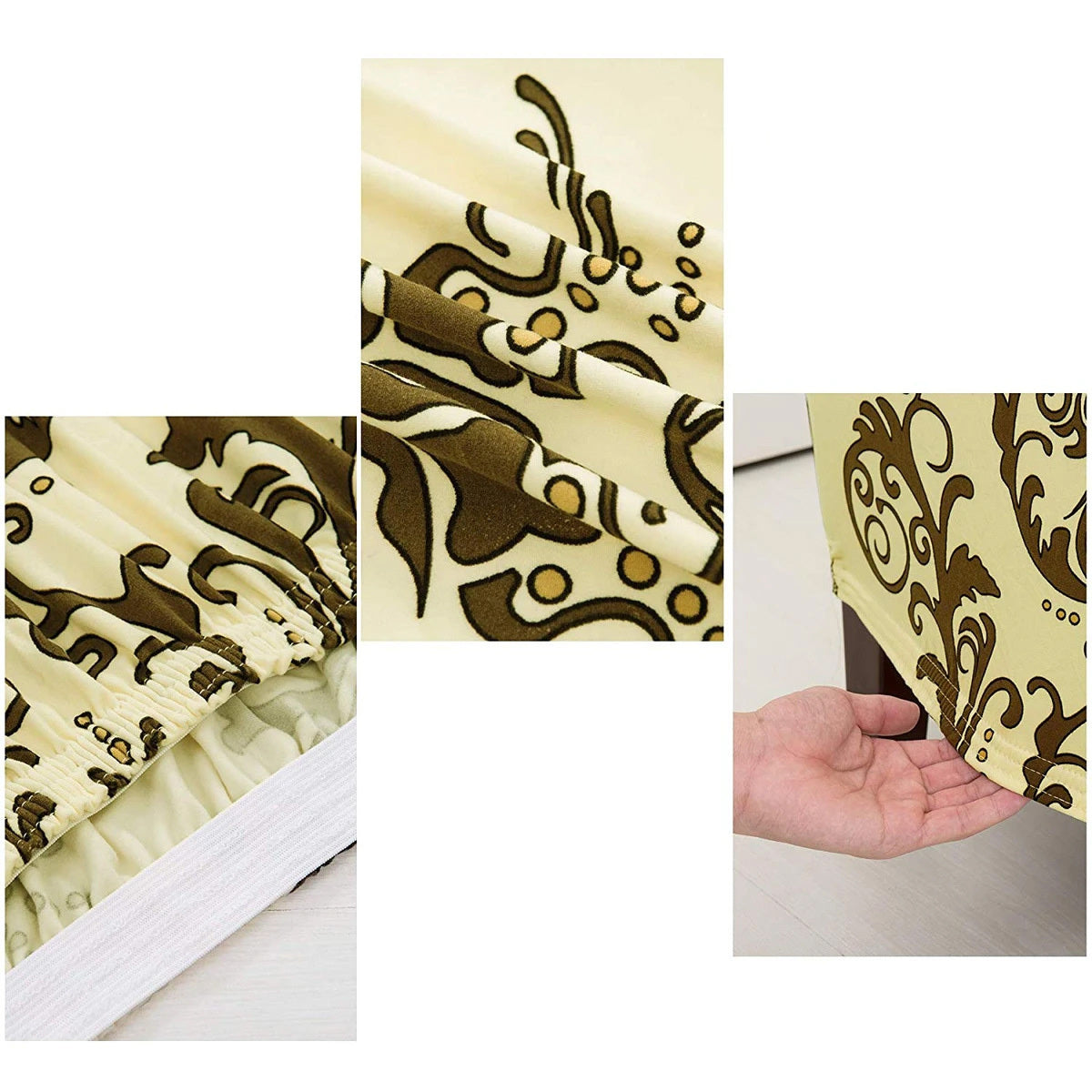 KTX-296915 Elastic Non-Slip Sofa Cover for Single Seat - American Style with Plant and Flower Pattern