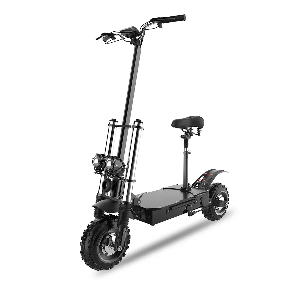 KTX-297363 6000W Dual Motor Electric Scooter with Seat, 72V, 110km Range, 85km/h Speed, Full Suspension, Off-Road Capability