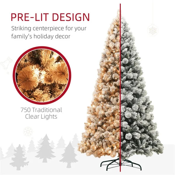 KTX-297619 Large 9ft Star-Shaped Artificial Christmas Tree with Metal Base for Outdoor Parties