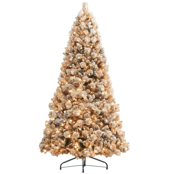 KTX-297619 Large 9ft Star-Shaped Artificial Christmas Tree with Metal Base for Outdoor Parties