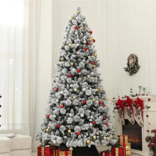 KTX-297619 Large 9ft Star-Shaped Artificial Christmas Tree with Metal Base for Outdoor Parties