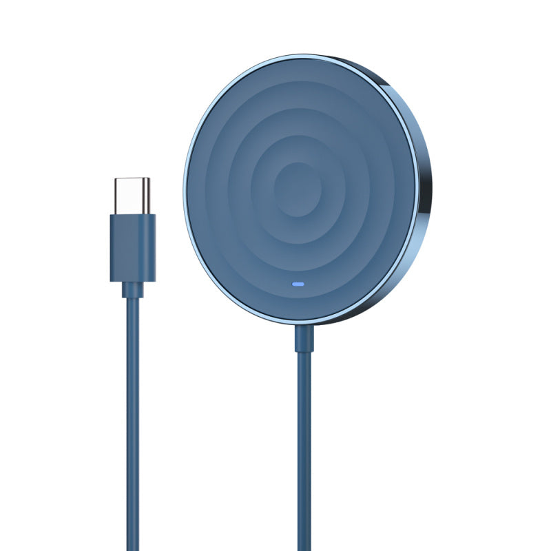 KTX-298067 Magnetic Wireless Charger for iPhone 12 Pro - 15W Fast Charging, USB Interface, Blue/White/Black