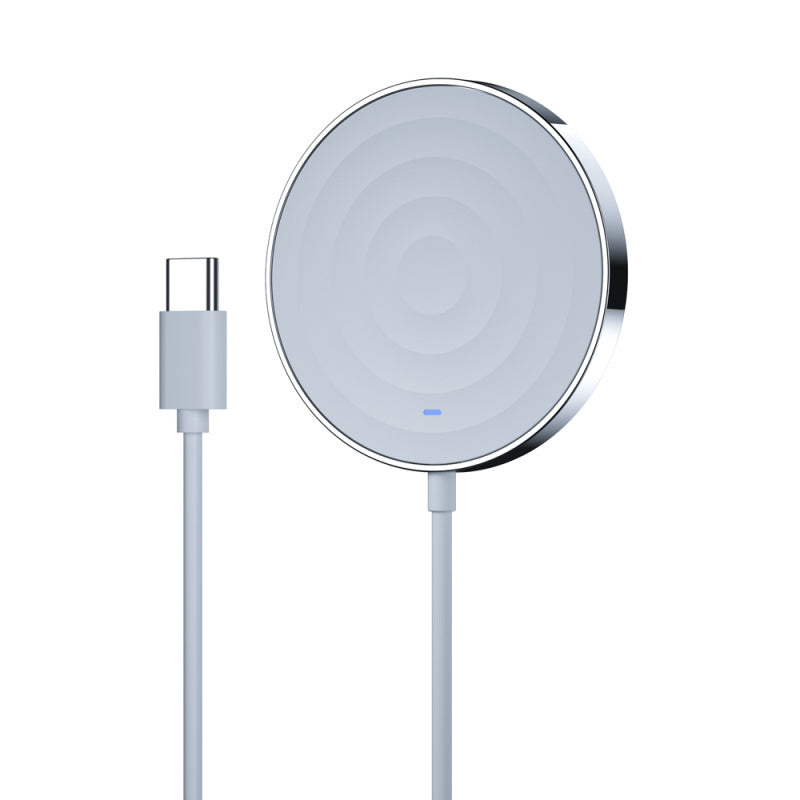 KTX-298067 Magnetic Wireless Charger for iPhone 12 Pro - 15W Fast Charging, USB Interface, Blue/White/Black