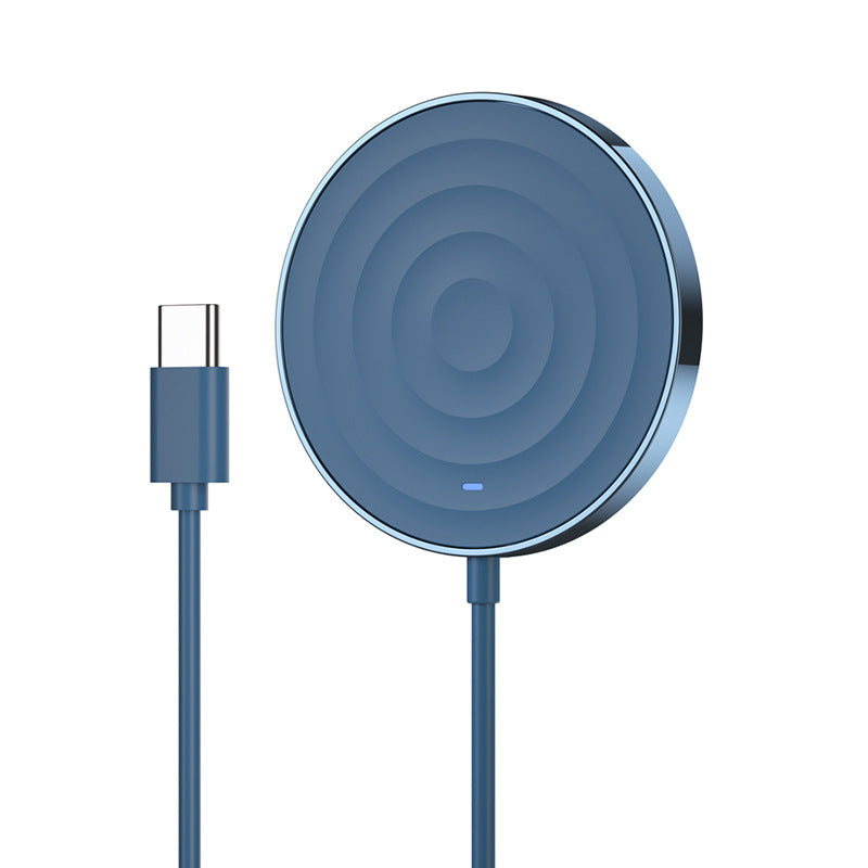 KTX-298067 Magnetic Wireless Charger for iPhone 12 Pro - 15W Fast Charging, USB Interface, Blue/White/Black