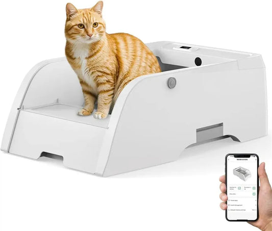 KTX-298771 Automatic Self-Cleaning Cat Litter Box with 6L Capacity – Easy Maintenance Smart Toilet