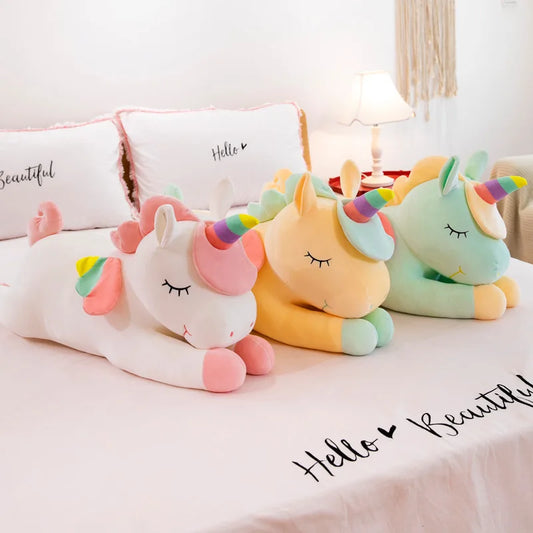 KTX-299411 Soft Plush Unicorn Toy - Colorful 3D Animal Doll Cushion for Kids Ages 3+ - Ideal Gift for Birthdays and More