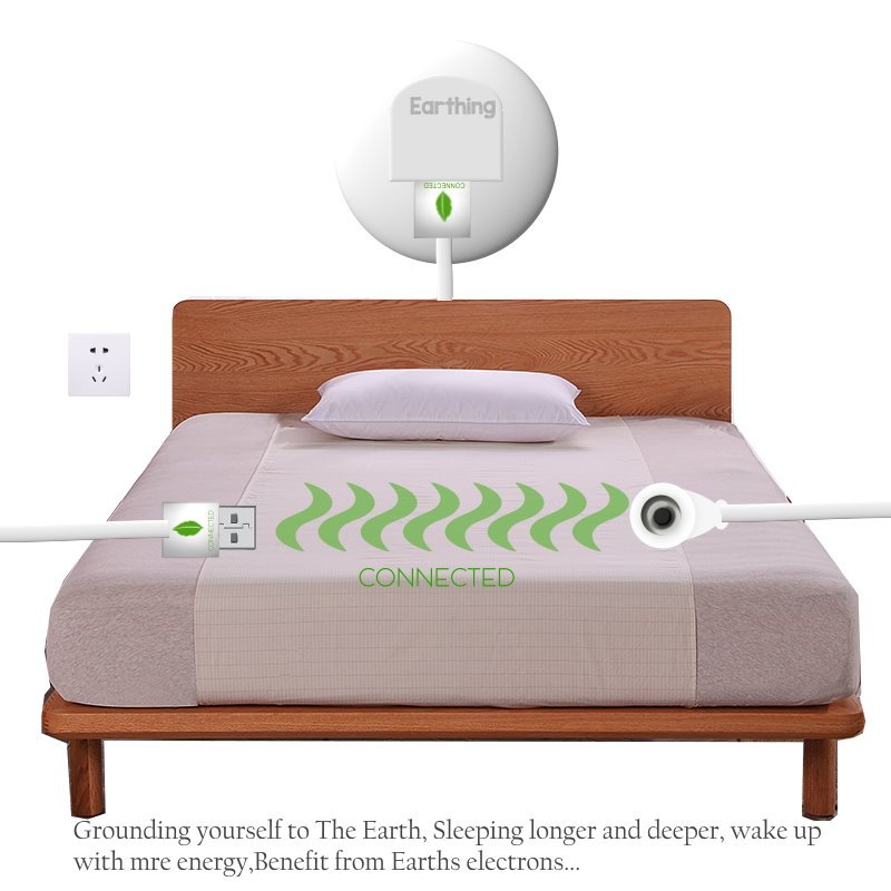 KTX-299475 Silver Fiber Conductive Anti-Static Ground Air Sheet, 90x265cm, Cotton & Silver Blend for Energy Balance and Enhanced Sleep Quality