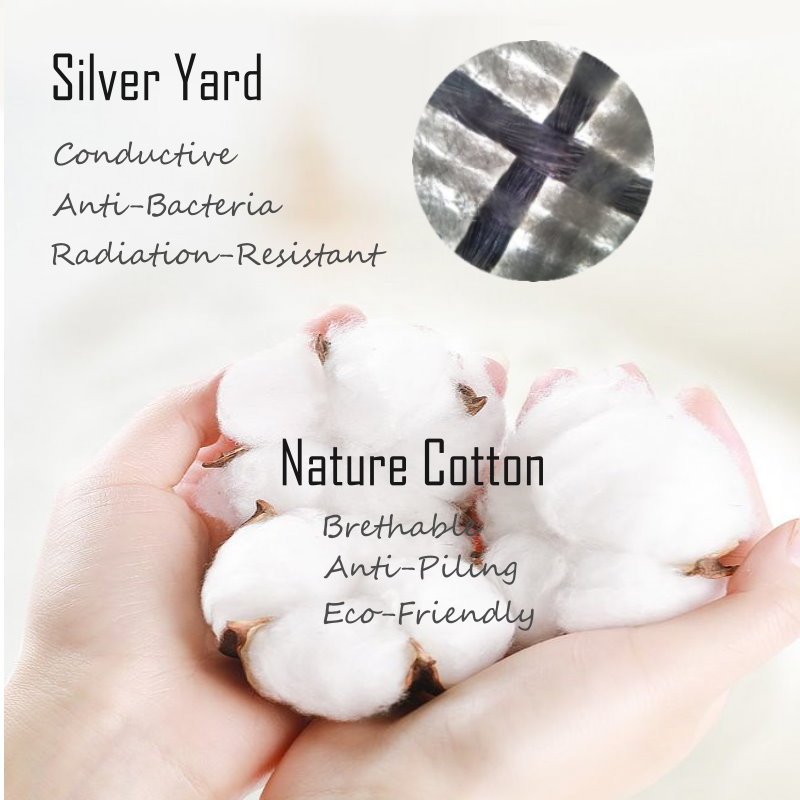 KTX-299475 Silver Fiber Conductive Anti-Static Ground Air Sheet, 90x265cm, Cotton & Silver Blend for Energy Balance and Enhanced Sleep Quality