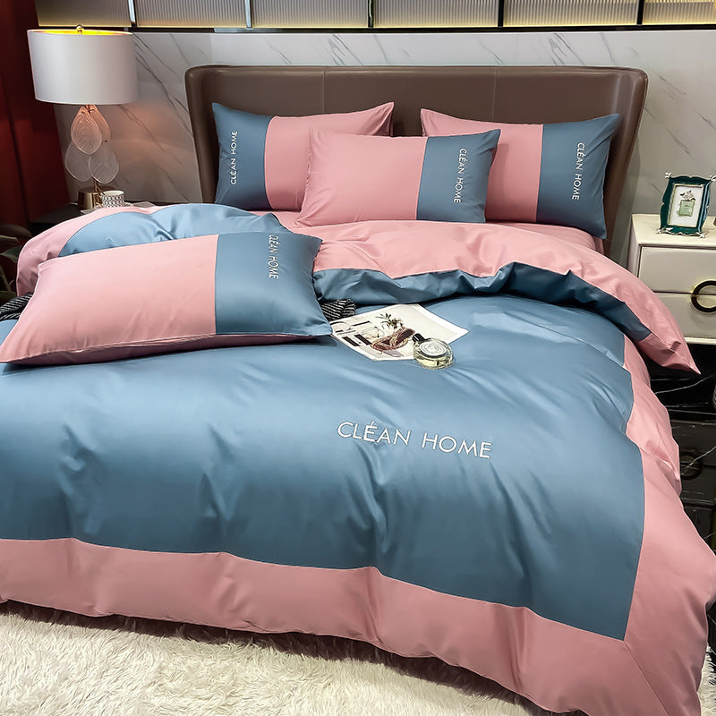 KTX-300307 Embroidered Cotton Satin Four-Piece Bedding Set in Various Sizes