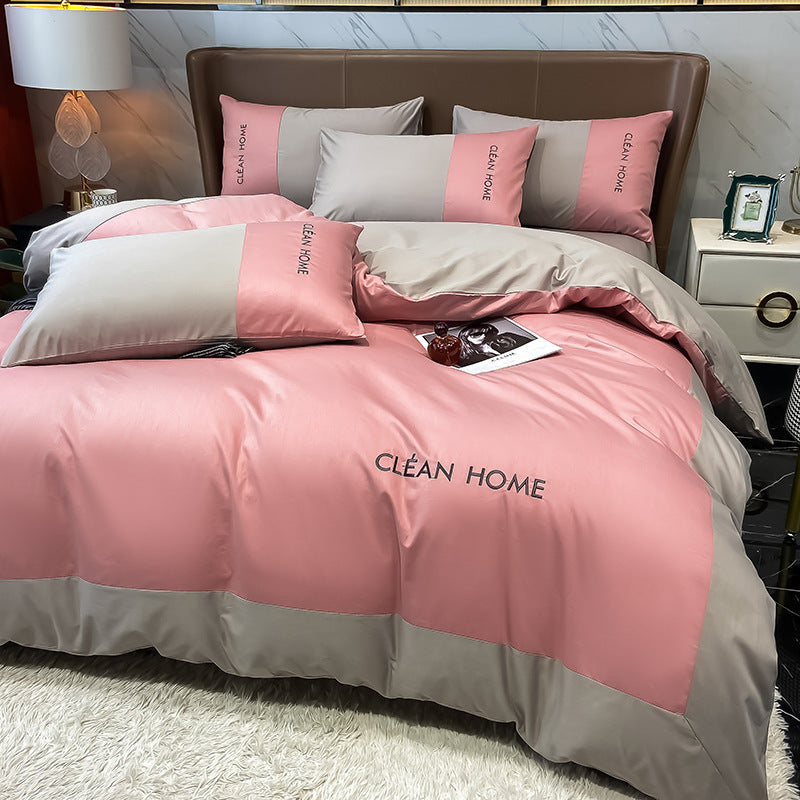 KTX-300307 Embroidered Cotton Satin Four-Piece Bedding Set in Various Sizes