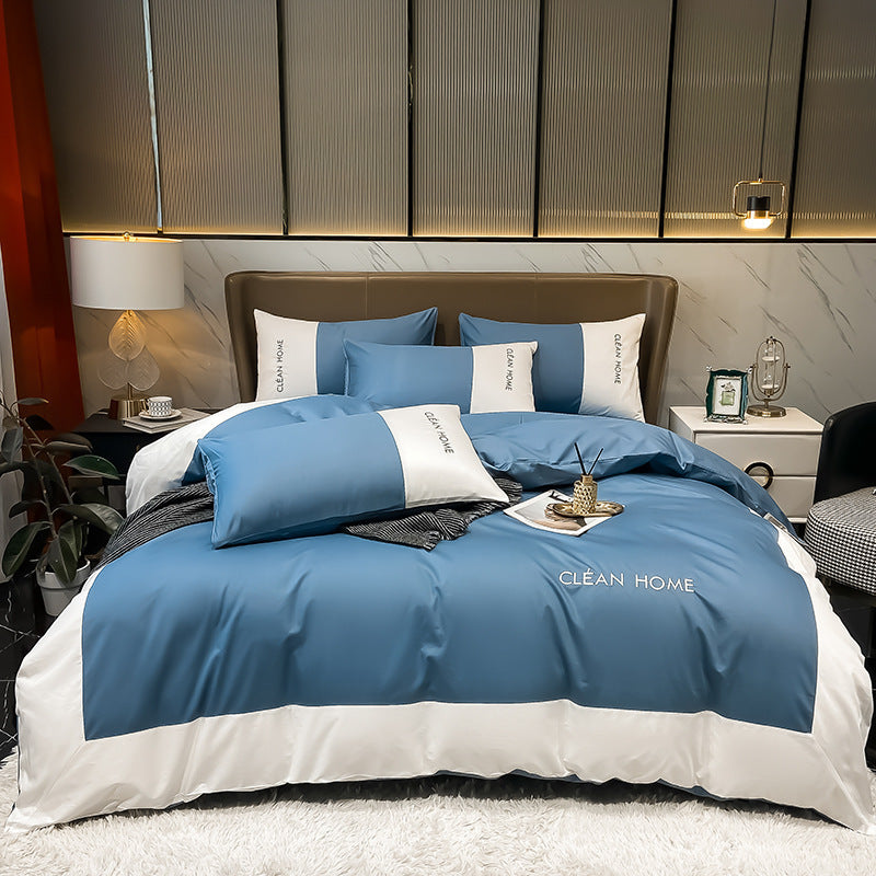 KTX-300307 Embroidered Cotton Satin Four-Piece Bedding Set in Various Sizes