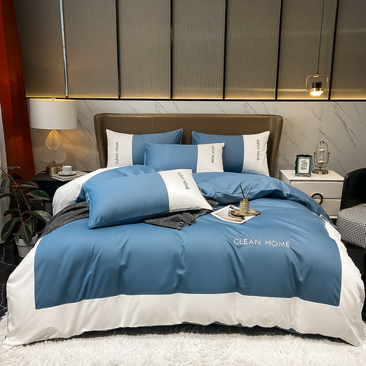 KTX-300307 Embroidered Cotton Satin Four-Piece Bedding Set in Various Sizes