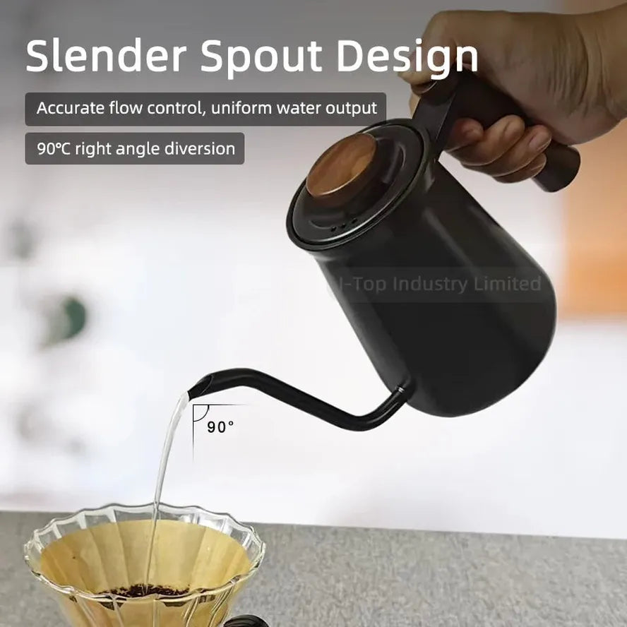 KTX-301075 304 Stainless Steel Hexagonal Design Pour Over Coffee Kettle with Slender Spout
