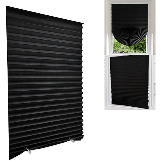 KTX-302163 Self-Adhesive Pleated Roller Shades - Full Shading & Half Shading Options in Various Colors and Sizes