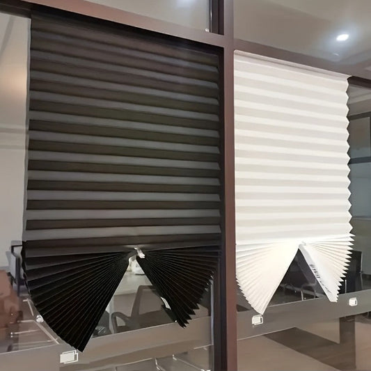 KTX-302163 Self-Adhesive Pleated Roller Shades - Full Shading & Half Shading Options in Various Colors and Sizes