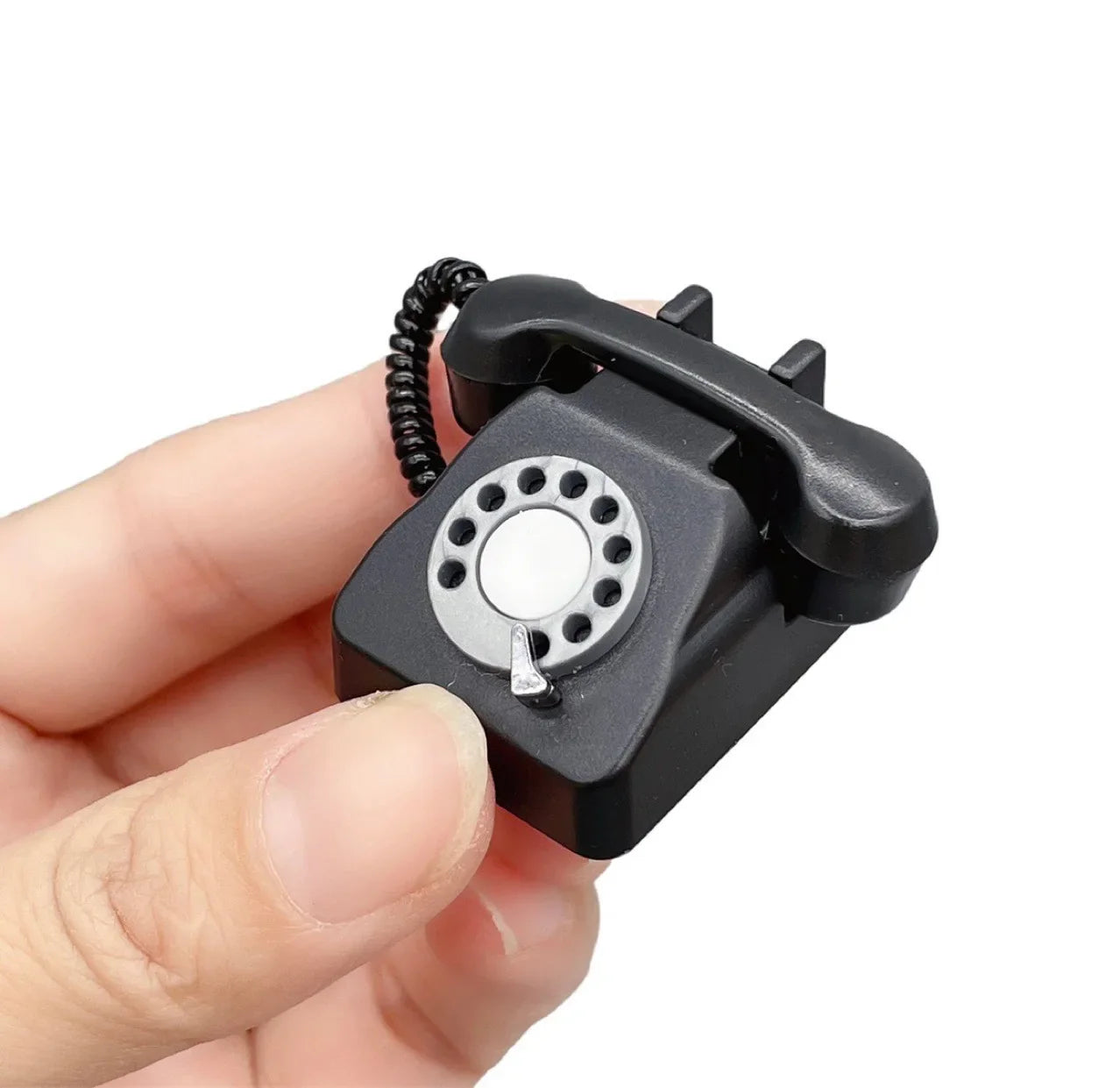 KTX-302291 1/12 Scale Mini Retro Telephone for Dollhouse Decor and Pretend Play Accessories