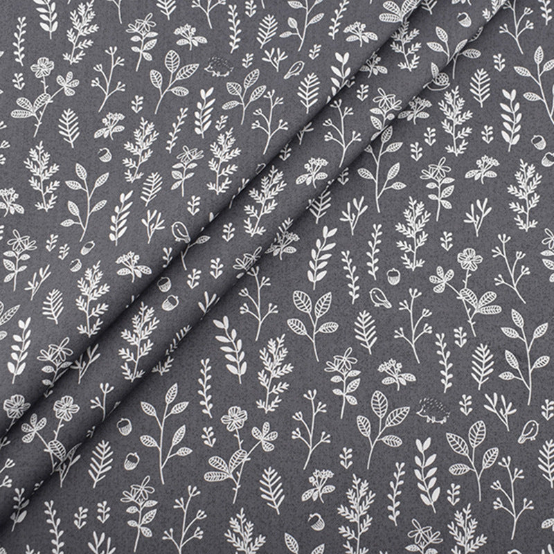 KTX-302291 Cotton Twill Floral Fabric Set - 8 Pieces of Printed Home Textile Material