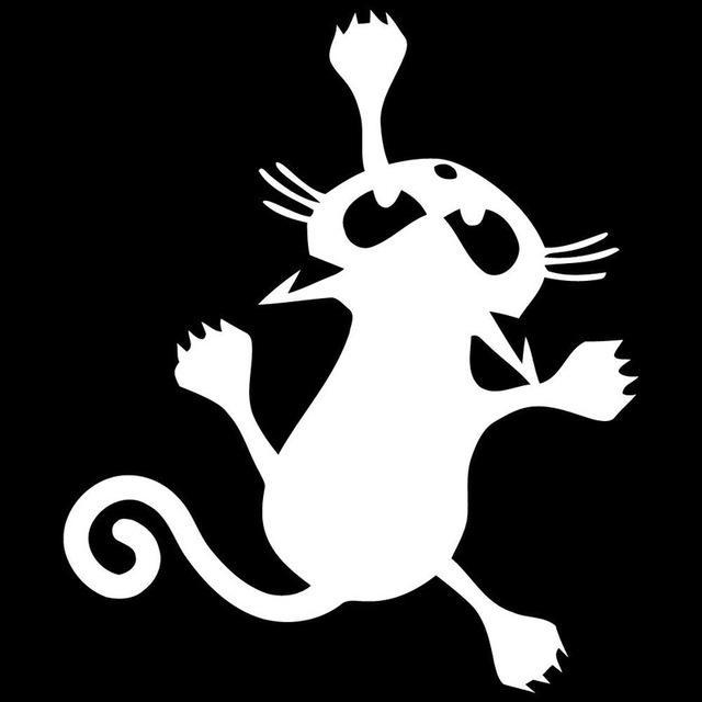 KTX-302547 Customizable Cat Silhouette Car Sticker - Non-Reflective KK Material, 12x14.2cm