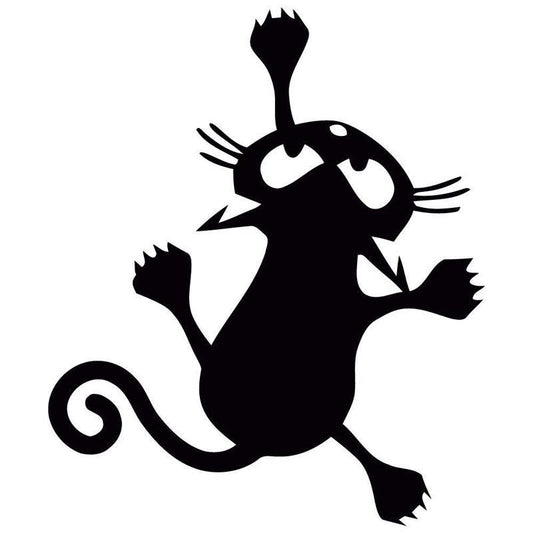 KTX-302547 Customizable Cat Silhouette Car Sticker - Non-Reflective KK Material, 12x14.2cm