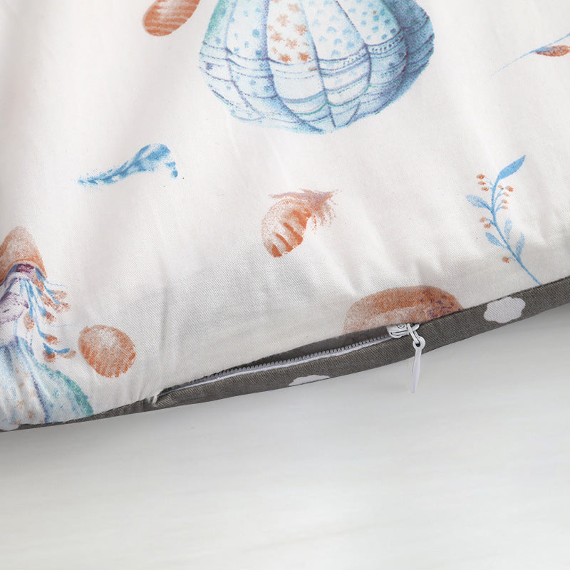 KTX-302931 Bionic Baby Mattress for Cribs - Soft Cotton Bed in Bed Design in Gray Leaves, White Balloon, and Gray Clouds