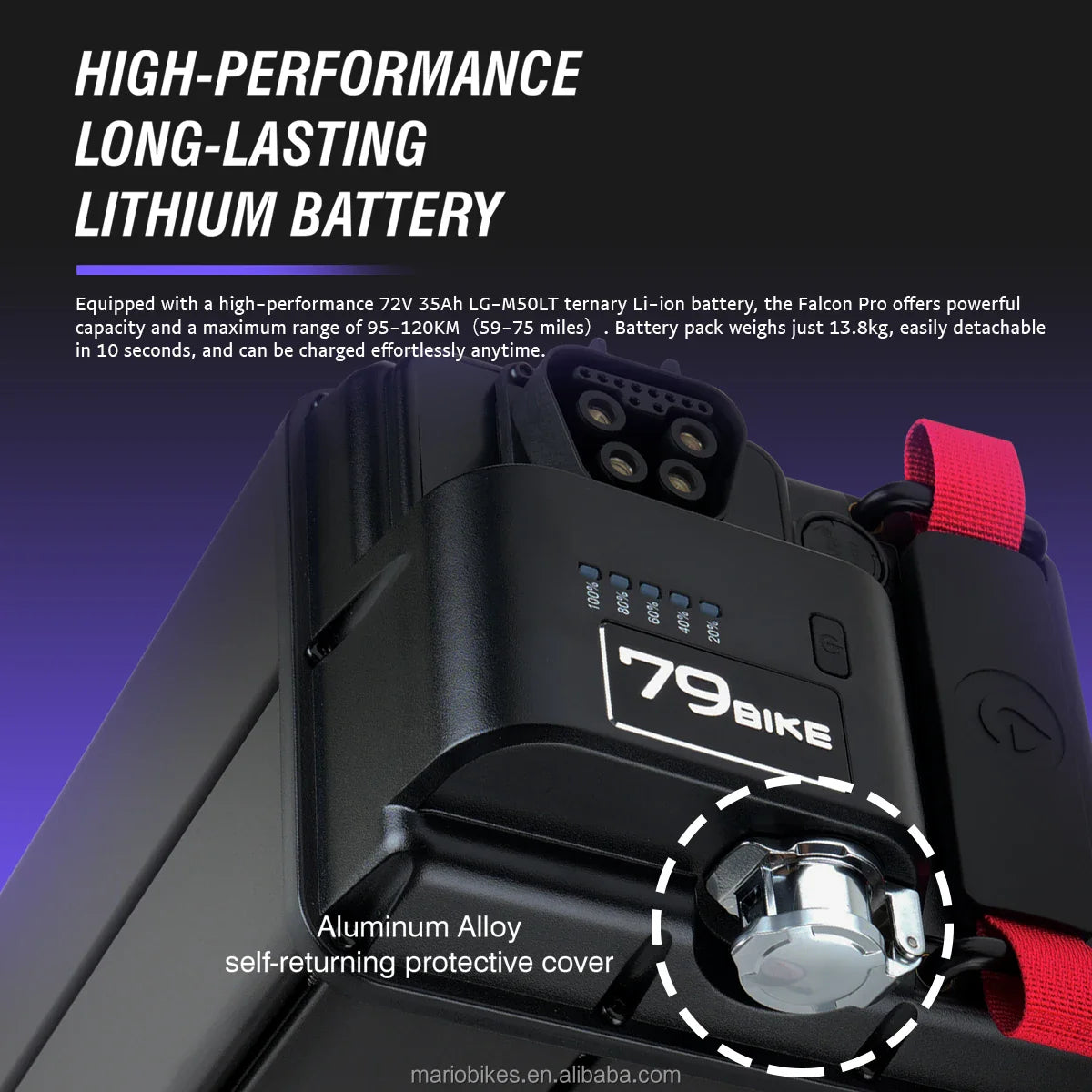 KTX-303315 79Bike Falcon Pro Electric Dirt Bike 8500W 72V Off-Road Motorcycle with 90km/h Top Speed