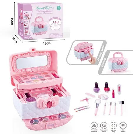 KTX-303443 Kids Pink Makeup Kit - Fun Pretend Play Set for Girls Aged 2 to 13 Years