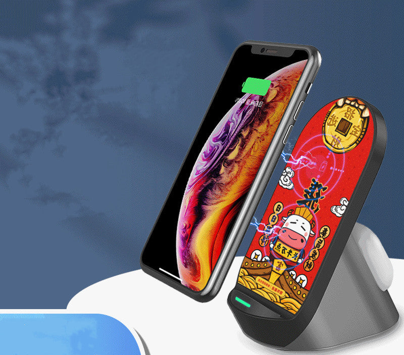 KTX-303827 Vertical Dual Wireless Charger for Mobile Phones and Headsets - Fast Charging Desktop Solution