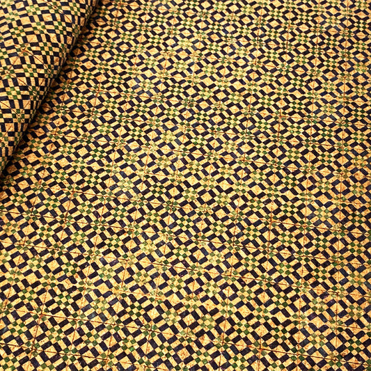 KTX-304595 Floral Cork Cloth PU Artificial Leather for Shoes, Bags, Belts, and Clothing