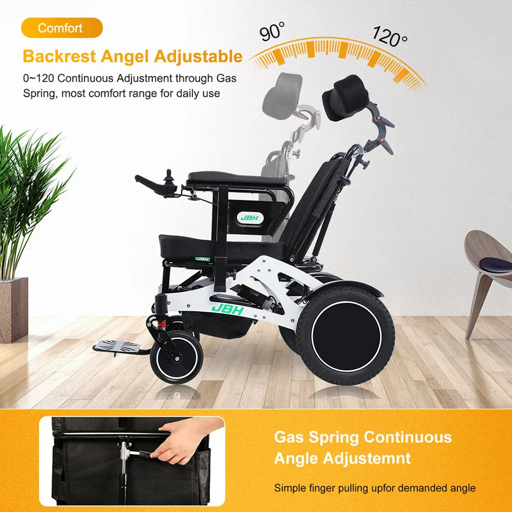 KTX-304787 Adjustable Multi-Functional Electric Wheelchair with Footrest and Headrest, Aluminum Alloy Frame