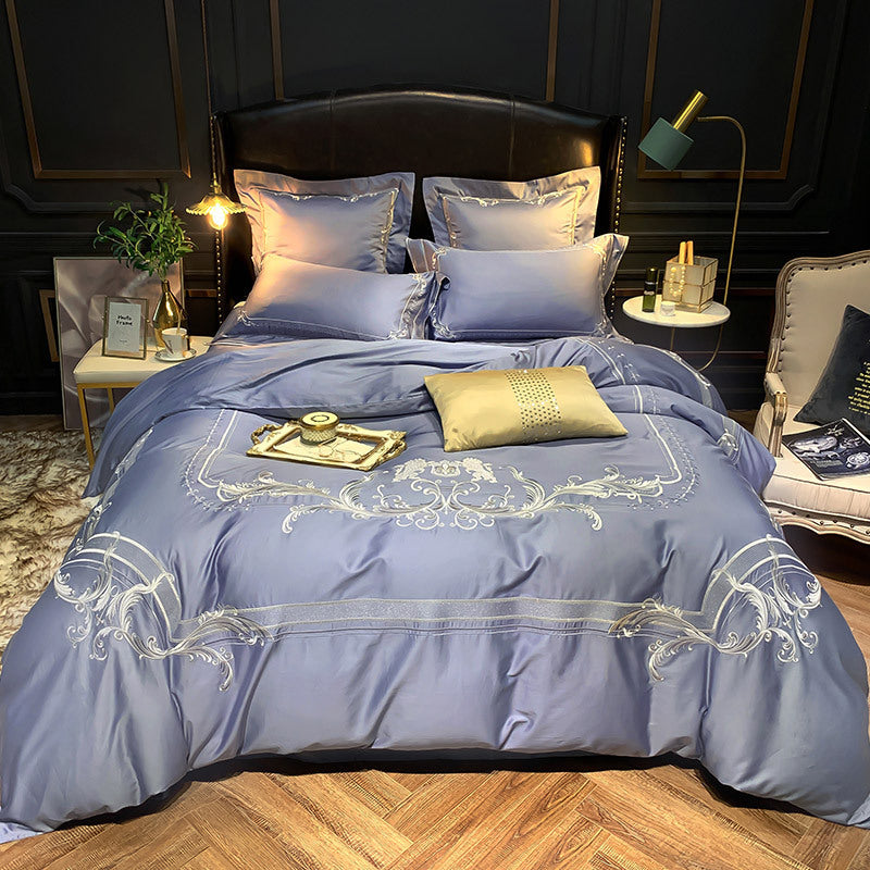 KTX-305875 Light Luxury Four-Piece Embroidery Bedding Set in Long-Staple Cotton