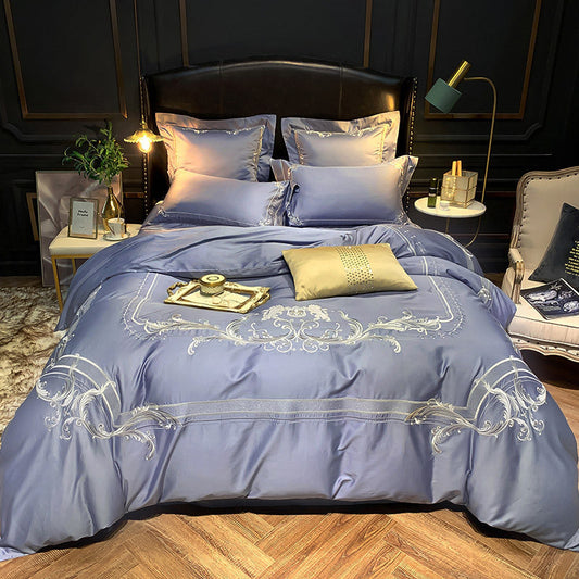 KTX-305875 Light Luxury Four-Piece Embroidery Bedding Set in Long-Staple Cotton