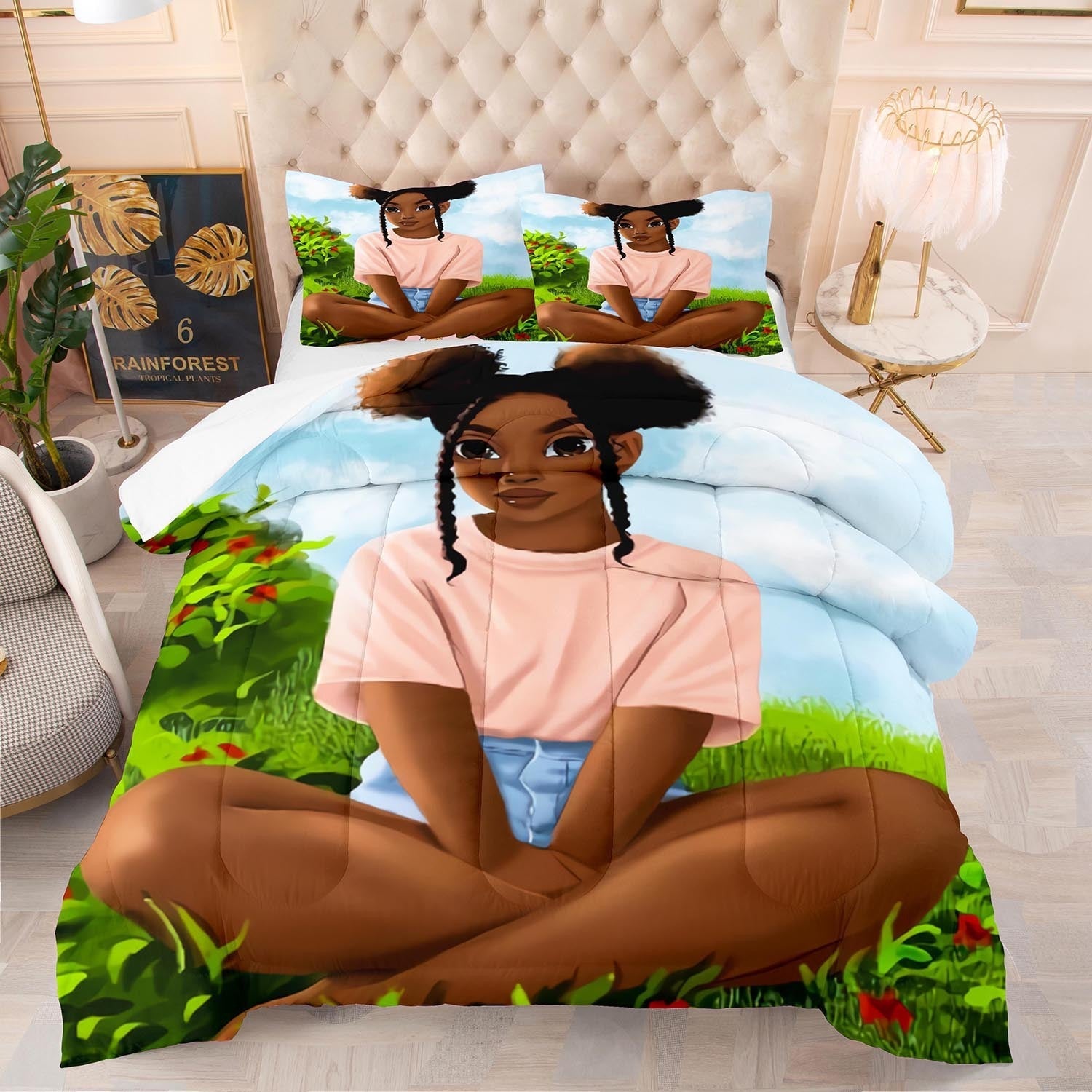 KTX-306067 Digital Printed Polyester Quilt for Summer - 200 x 230 cm