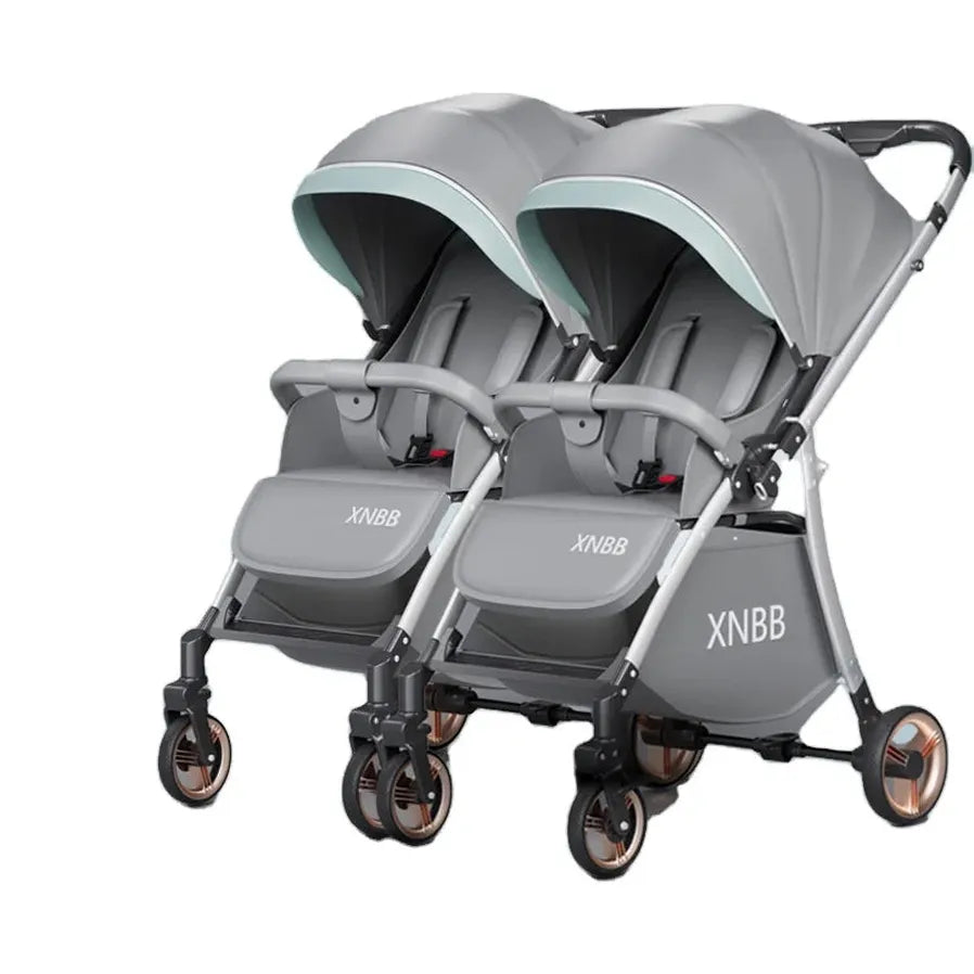 KTX-306259 Twin Baby Stroller Pram with Two-Seating Models - Foldable and Adjustable