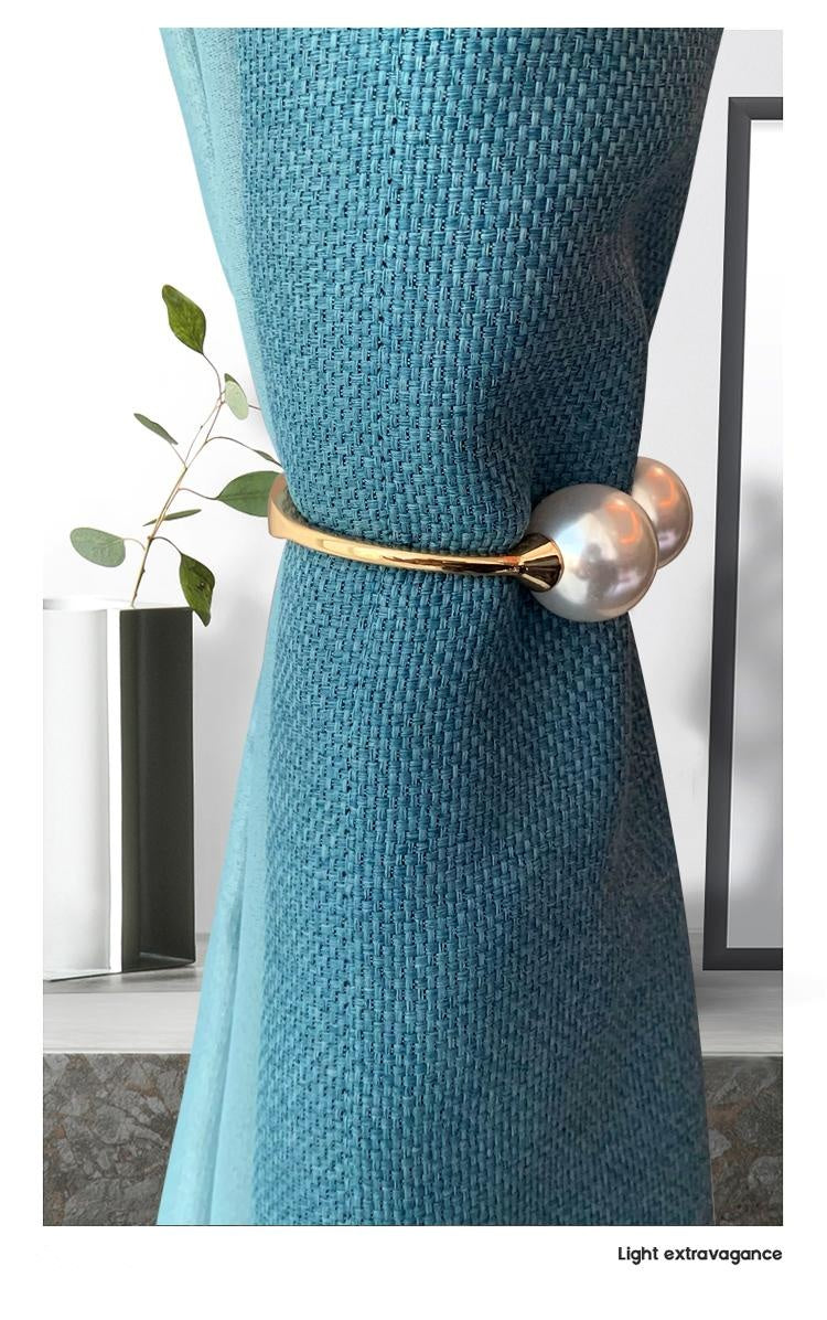 KTX-306771 Elegant Pearl Alloy Curtain Straps in Gold and Silver – Soft Decoration for Living Room and Bedroom