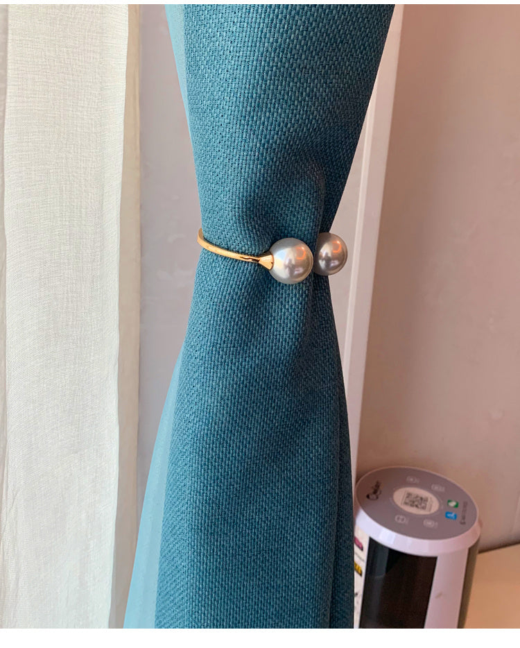 KTX-306771 Elegant Pearl Alloy Curtain Straps in Gold and Silver – Soft Decoration for Living Room and Bedroom