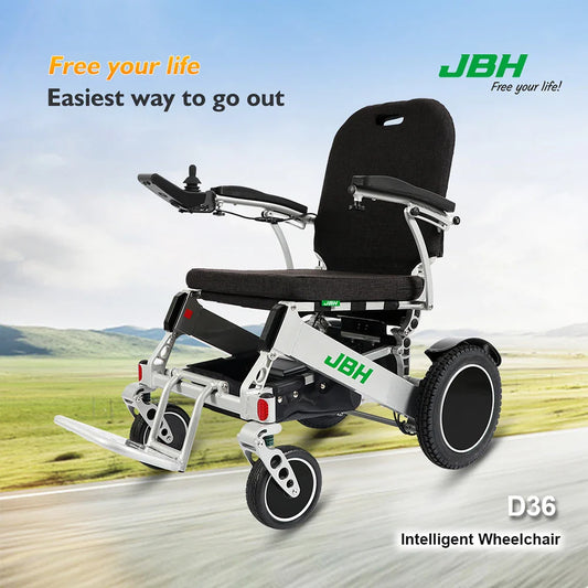 KTX-307091 Folding Electric Wheelchair, Aluminum Alloy Frame, 6 Km/h Speed, 200 kg Load Capacity, 20 km Range, Compact Design
