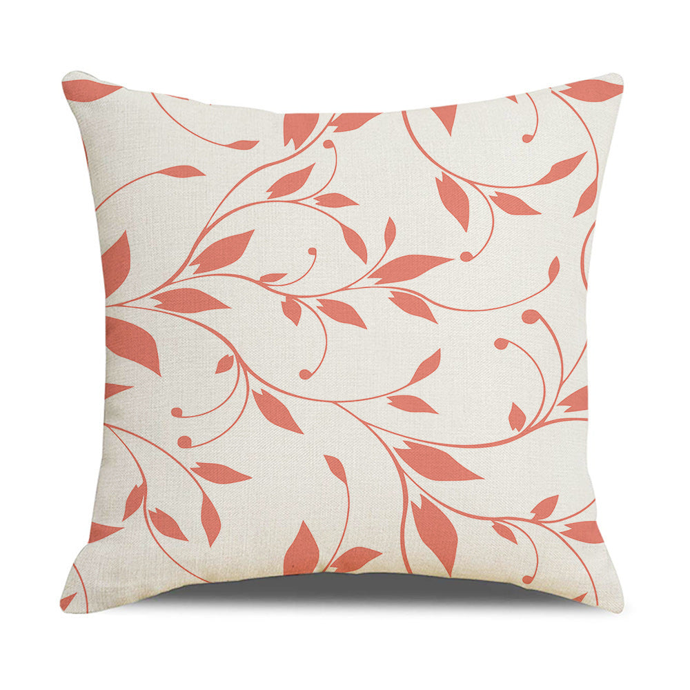 KTX-308051 Rose Red Linen Pillowcase 45x45cm for Sofa Cushion - Stylish Home Accent