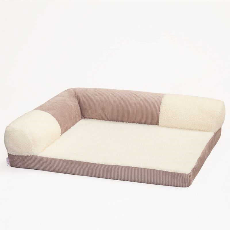 KTX-308499 Linen Dog Sofa Bed with Removable Washable Cushions and Scratch-Resistant Fabric, Multiple Styles and Sizes Available