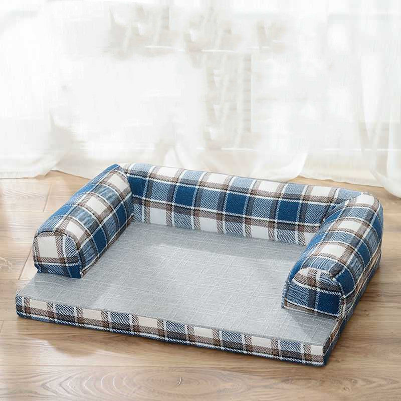 KTX-308499 Linen Dog Sofa Bed with Removable Washable Cushions and Scratch-Resistant Fabric, Multiple Styles and Sizes Available