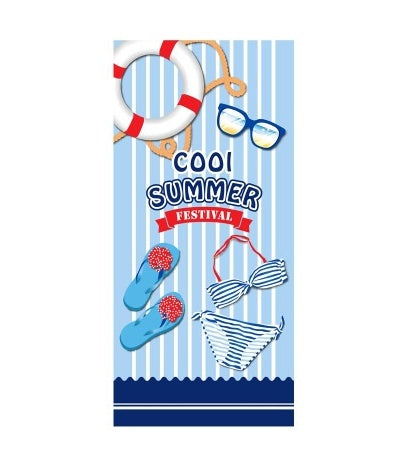 KTX-308947 Flamingo Ice Cream Print Microfiber Beach Towel for Summer, Yoga, and Camping - 150x70cm