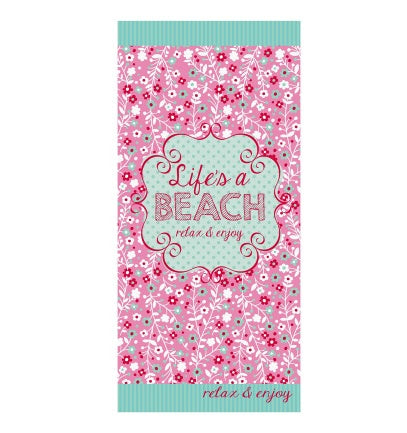 KTX-308947 Flamingo Ice Cream Print Microfiber Beach Towel for Summer, Yoga, and Camping - 150x70cm