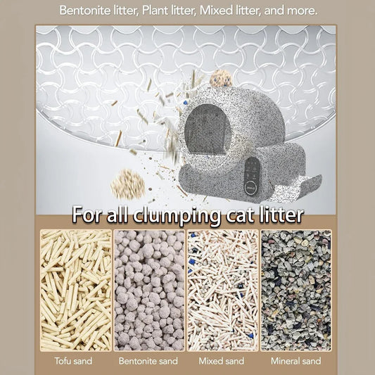 KTX-310803 Smart Odorless Cat Litter Box with 70L Capacity and App Control for Easy Cleaning